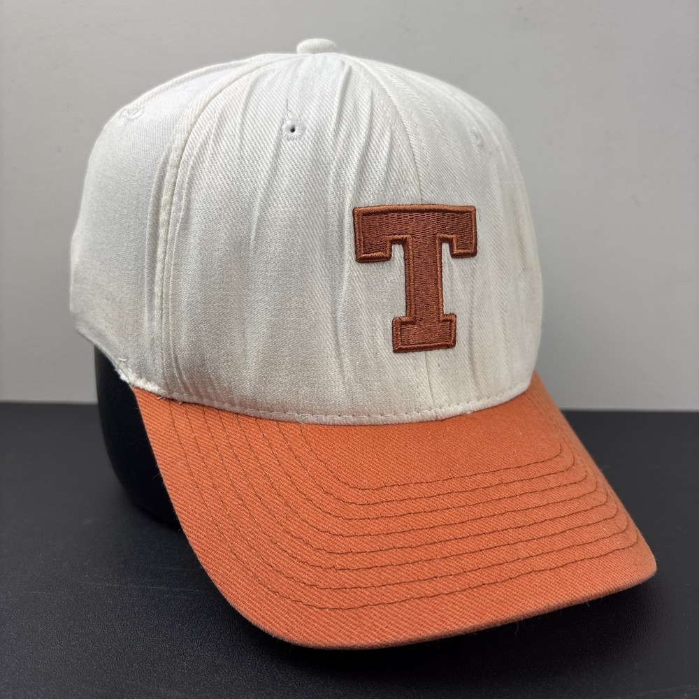 Vintage 90s Nike Tennessee Volunteers Block T Hat Fitted Universal Fit Cream Cap